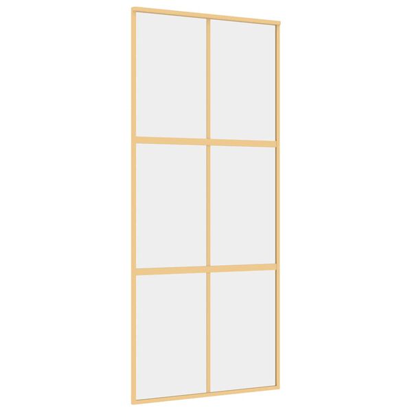 vidaXL Schiebet&uuml;r Golden 90x205 cm ESG-Klarglas und Aluminium