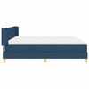 vidaXL Boxspringbett mit Matratze mit Kopfteil Blau 200 x 200 cm Stoff