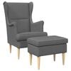 vidaXL Sessel mit Fu&szlig;hocker 2 stk. Dunkelgrau Stoff