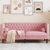 vidaXL Chesterfield-Sofa mit Nackenrollen 2-Sitzer Rosa Samt