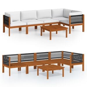 vidaXL 6-teiliges Garten-Lounge-Set mit Kissen Creme 63 x 63 cm
