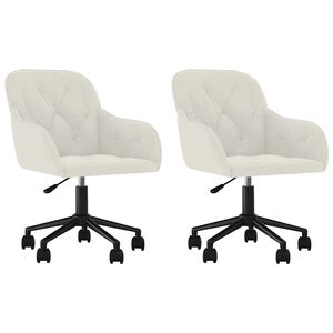 vidaXL Esszimmerst&uuml;hle 2 Stk. Drehbar Creme Samt