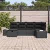 vidaXL Gartensofa-set mit Kissen 6 pcs Schwarz Poly-Rattan