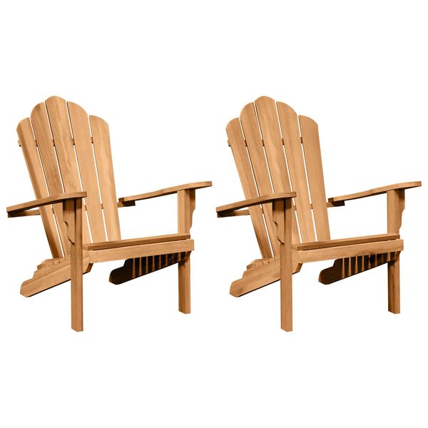 vidaXL Adirondack-Stuhl 2 pcs Braun 78 x 77 x 95 cm Massivholz Teak