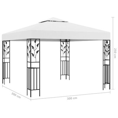 vidaXL Pavillon mit LED-Lichterkette 3x3 m Weiß