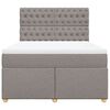 vidaXL Boxspringbett mit Matratze Taupe 160x200 cm Stoff