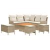 vidaXL M&ouml;belsets mit Kissen 7 pcs Beige und Creme PE-Rattan
