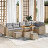 vidaXL Gartensofa-set mit Kissen 11 pcs Beige und Hellgrau Poly-Rattan