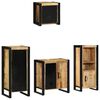 vidaXL Badezimmerm&ouml;bel-Set 4 stk. Braun und Schwarz 40 x 35 x 90 cm