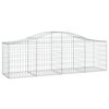 vidaXL Gabione mit Hochbogen 200x50x60/80 cm Verzinktes Eisen