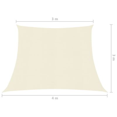vidaXL Sonnensegel 160 g/m² Creme 3/4x3 m HDPE