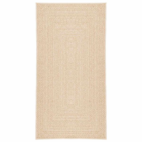 vidaXL Teppich ZIZUR Beige 60x110 cm Jute-Optik Indoor und Outdoor