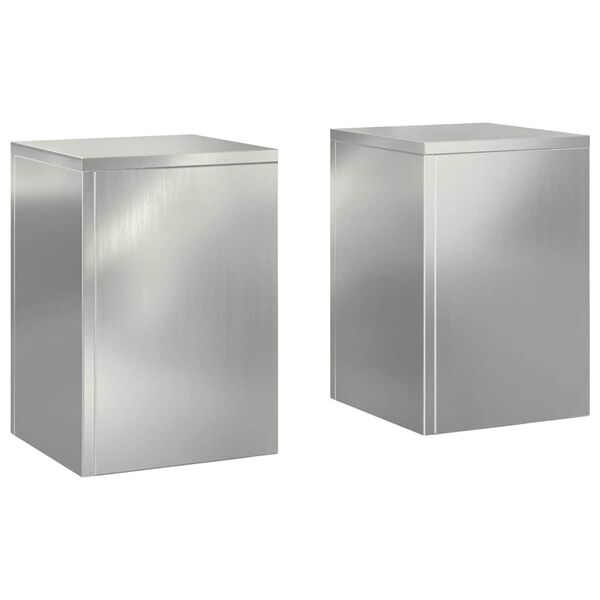 vidaXL Pflanzenst&auml;nder 2 pcs Silber 24 x 24 x 35 cm Verzinkter Stahl