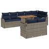vidaXL Gartensofa-set 9 stk. 8-Sitzanzahl Grau und Marineblau