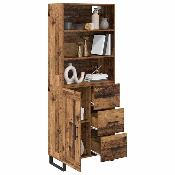 vidaXL Highboard Altholz 69,5 x 34 x 180 cm Holzwerkstoff