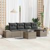 vidaXL Gartensofa-set mit Kissen 6 pcs Grau Poly-Rattan