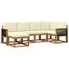 vidaXL Outdoor-Sofagarnitur 6 pcs Natur und Creme Massivholz Akazie