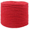 vidaXL Baumwollseil 10 mm 25 m Rot 100% Baumwolle