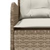 vidaXL Gartensofa in L-Form mit Kissen Beige Poly Rattan