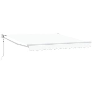 vidaXL Ausziehbare Markise Wei&szlig; 350 x 250 cm Polyester und Metall