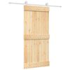 vidaXL Schiebet&uuml;r Nat&uuml;rlich und Wei&szlig; 95 x 210 cm Massivkiefer