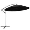 vidaXL Ampelschirm Schwarz 3 m Aluminium-Mast