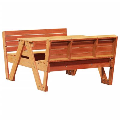 vidaXL Picknicktisch für Kinder Wachsbraun 88x122x58 cm Massivholz