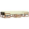 vidaXL Outdoor-Sofagarnitur mit Kissen 8 pcs Natur und Creme
