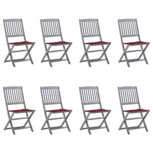 vidaXL Klappbare Gartenst&uuml;hle 8 Stk. mit Kissen Massivholz Akazie