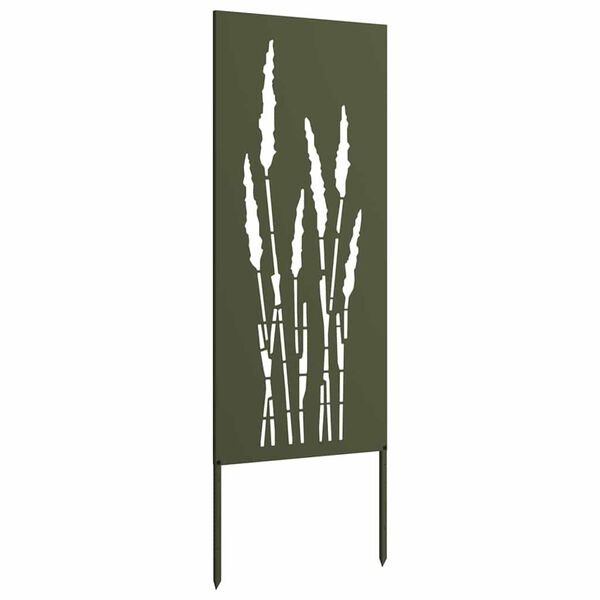 vidaXL Garten Sichtschutz-Leinwand Floral Olivgr&uuml;n 50 x 140 cm