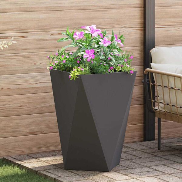 vidaXL Pflanzk&uuml;bel 2 pcs Schwarz 50 x 50 x 75 cm Stahl