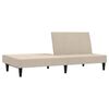 vidaXL Schlafsofa 2-Sitzer mit Hocker Creme Mikrofasergewebe
