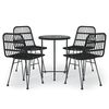 vidaXL 5-tlg. Garten-Essgruppe Schwarz Poly Rattan
