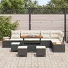 vidaXL Gartensofa-set mit Kissen 10 pcs Schwarz Poly Rattan