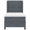 vidaXL Boxspringbett mit Matratze Dunkelgrau 190 x 90 cm Polyester