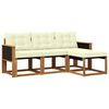 vidaXL Outdoor-Sofagarnitur mit Kissen 4 pcs Natur und Creme
