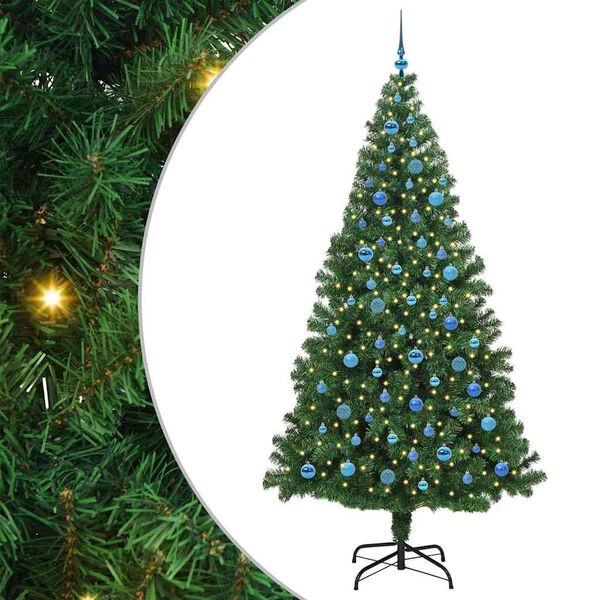 vidaXL K&uuml;nstlicher Weihnachtsbaum mit 300 LEDs mit St&auml;nder Gr&uuml;n 240 cm