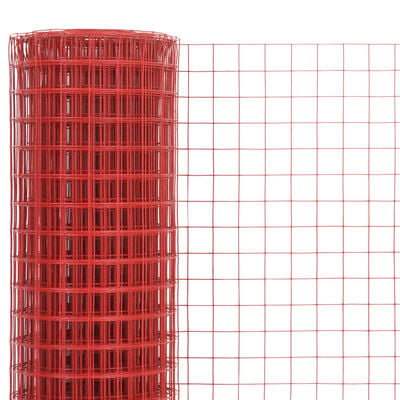 vidaXL Drahtzaun Stahl mit PVC-Beschichtung 25x1,5 m Rot