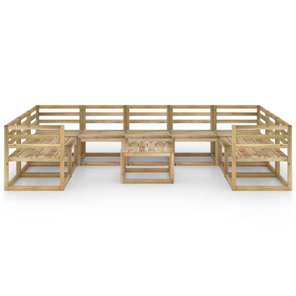 vidaXL 10-tlg. Garten-Lounge-Set Gr&uuml;n Impr&auml;gniertes Kiefernholz