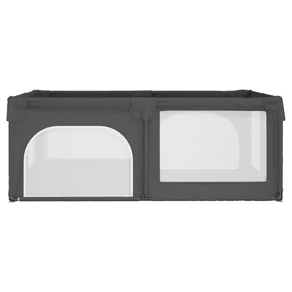 vidaXL Laufstall mit 2 T&uuml;ren Dunkelgrau Oxford-Gewebe