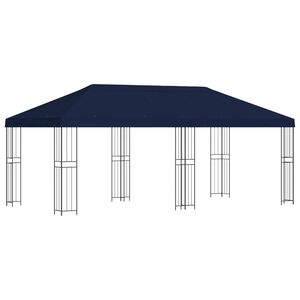 vidaXL Pavillon mit Seitenw&auml;nden 6 x 3 m Blau Polyester und Stahl 190