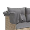 vidaXL 5-tlg. Garten-Sofagarnitur mit Kissen Beige Poly Rattan