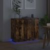 vidaXL LED-Sideboard Ger&auml;ucherte Eiche 90 x 32 x 75 cm Holzwerkstoff