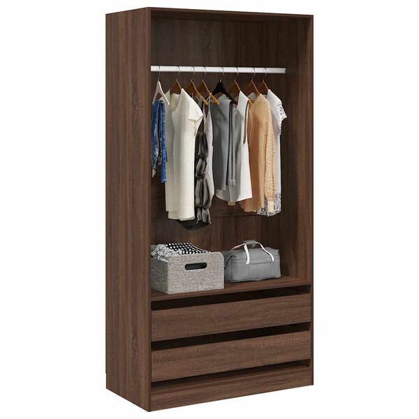 vidaXL Kleiderschrank Braun Eiche-Optik 100x50x200 cm Holzwerkstoff