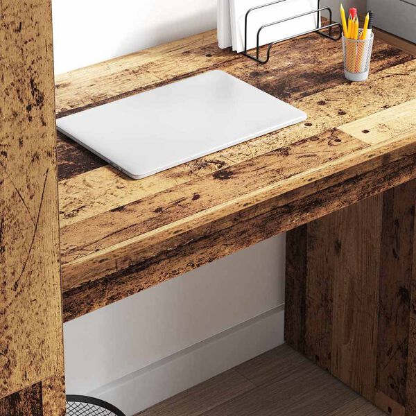 vidaXL Schreibtisch mit Regal Altholz 113 x 54 x 120 cm Holzwerkstoff