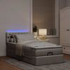 vidaXL Ottoman-Bett mit Matratze & LEDs Taupe 90x190 cm Stoff