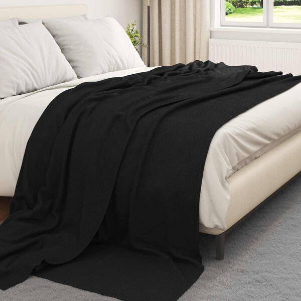 vidaXL Wohndecken 6 pcs Schwarz 240 x 220 cm Fleece