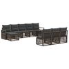 vidaXL Gartensofa-set 10 pcs Grau Poly-Rattan