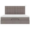 vidaXL Ottoman-Bett mit Matratze & LEDs Taupe 160x200 cm Stoff