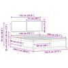 vidaXL Bettgestell mit gepolstertem Kopfteil Taupe 140 x 200 cm